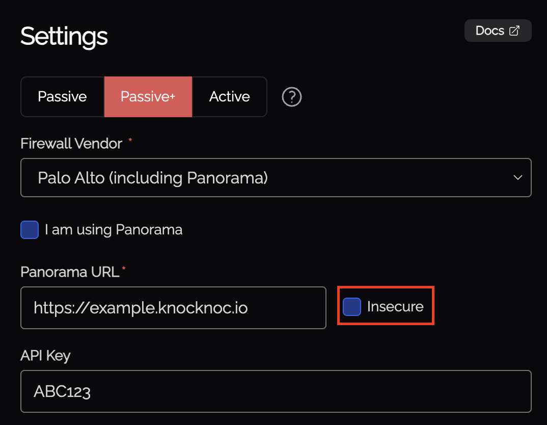 insecure option in a Knoc configuration