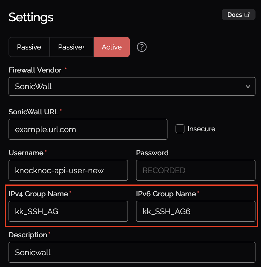 Knocknoc address group assignments
