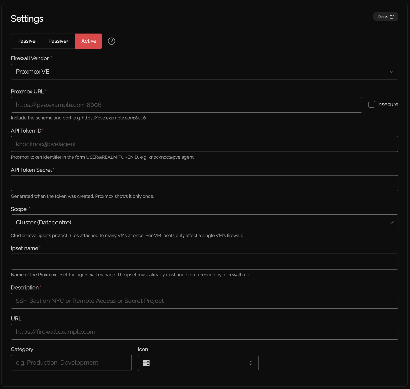 Proxmox knoc backend configuration