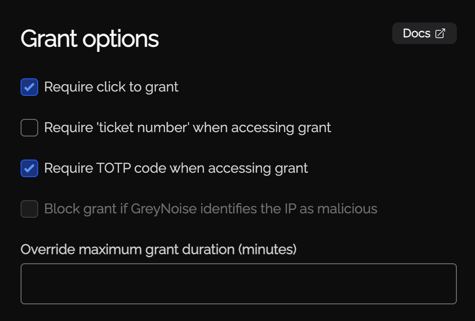 Require TOTP code when accessing grant in the Knoc Grant options