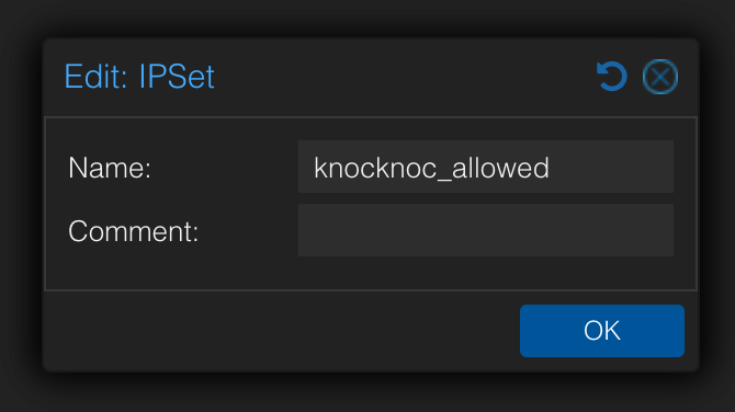 Proxmox: create the ipset