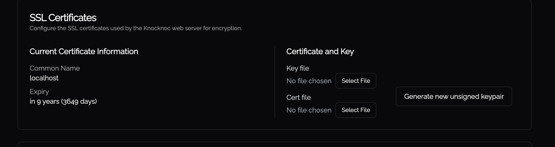 SSL/TLS certificate management