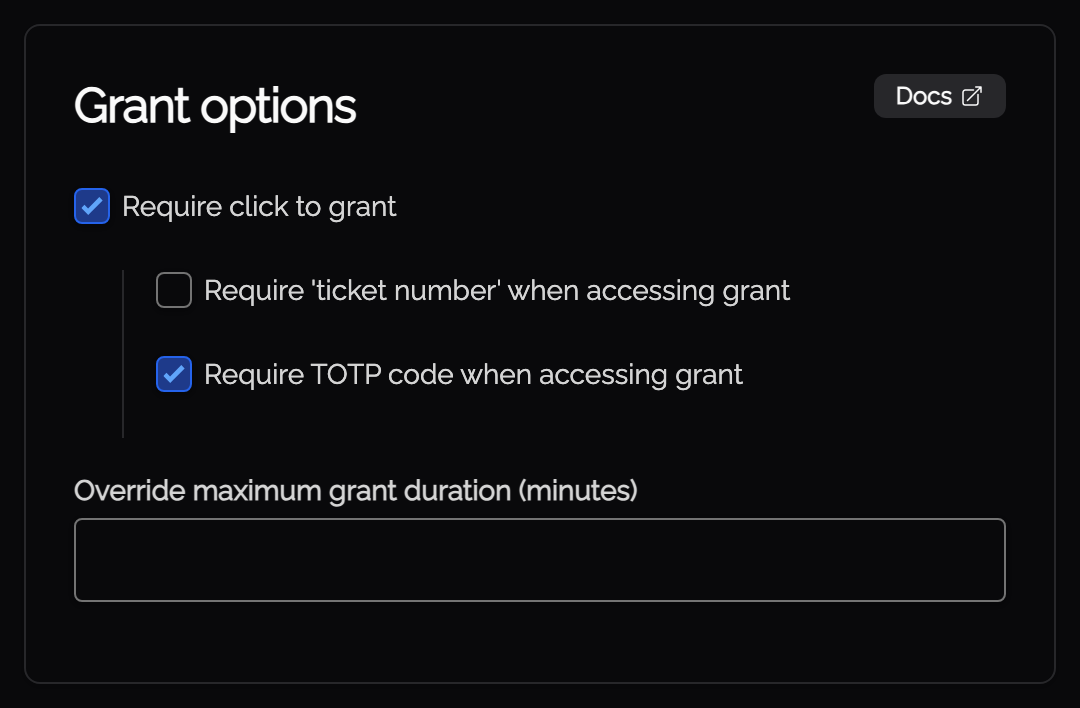 Require TOTP code when accessing grant in the Knoc Grant options