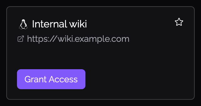 User tile offering Grant Access