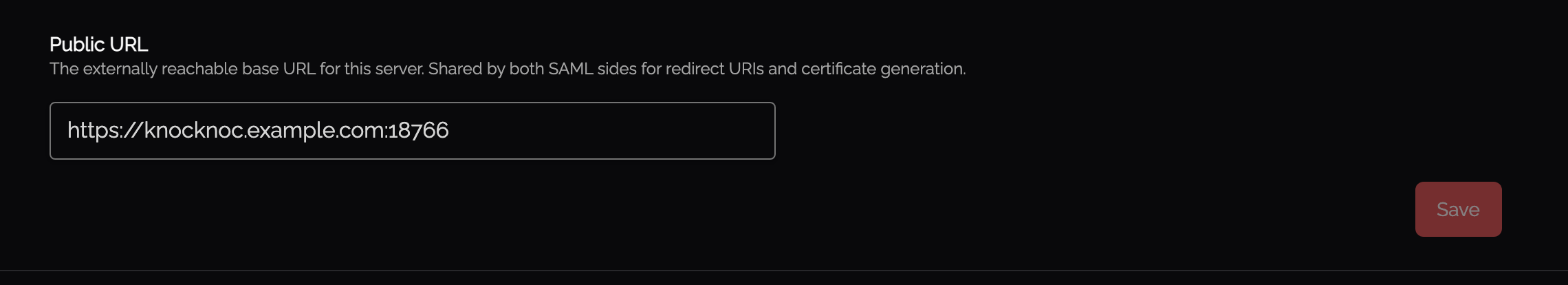 Public URL setting