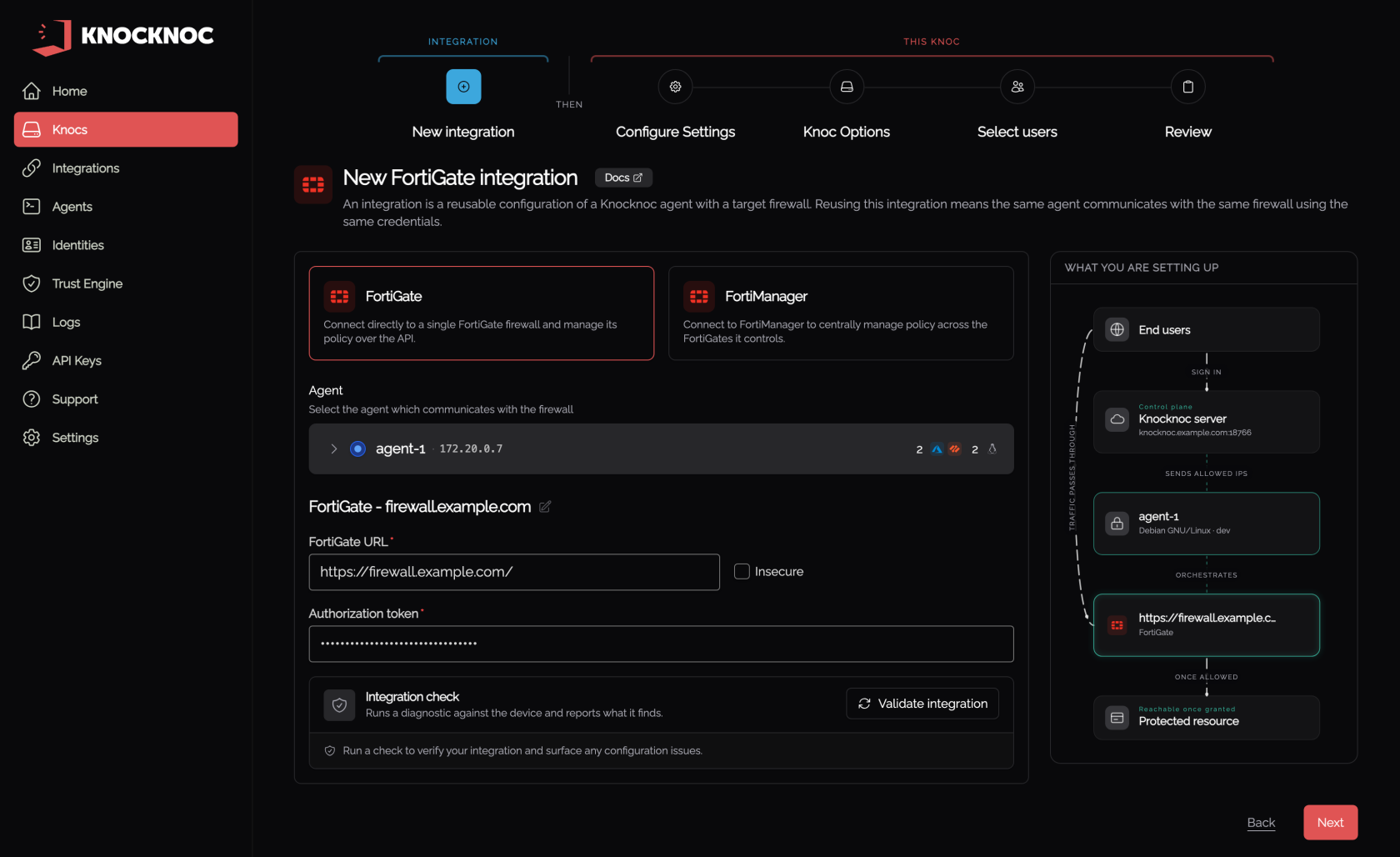 Fortinet integration, FortiGate