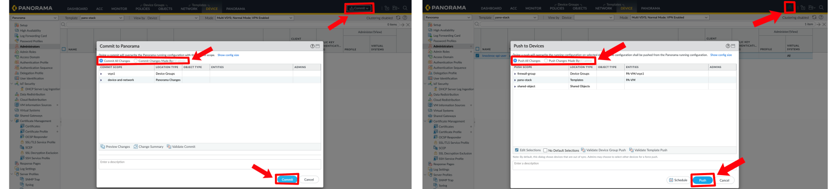 Panorama Commit and Push dialog