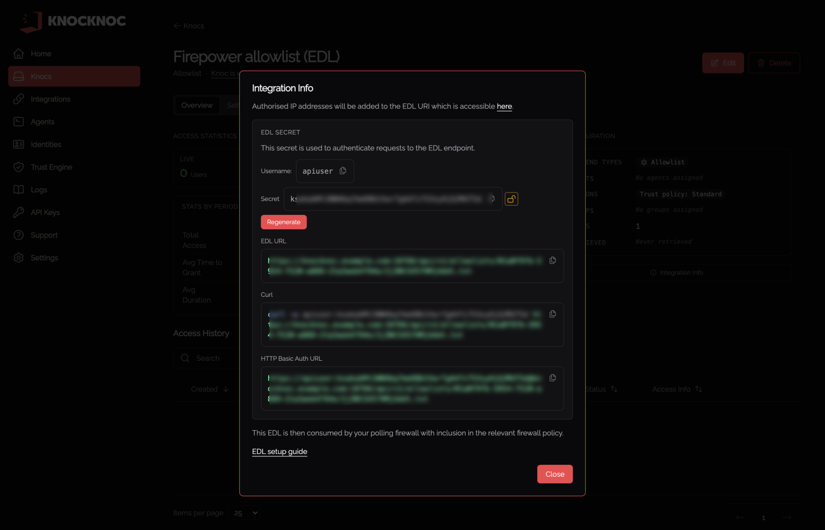 EDL Integration Info