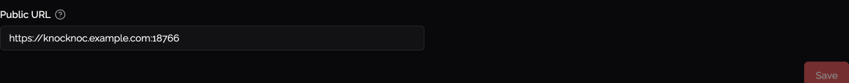Public URL setting